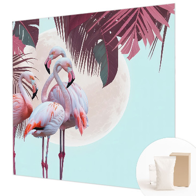 Papier peint panoramique tendance avec un motif d'oiseaux exotiques