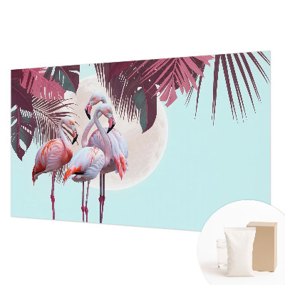 Papier peint panoramique tendance avec un motif d'oiseaux exotiques