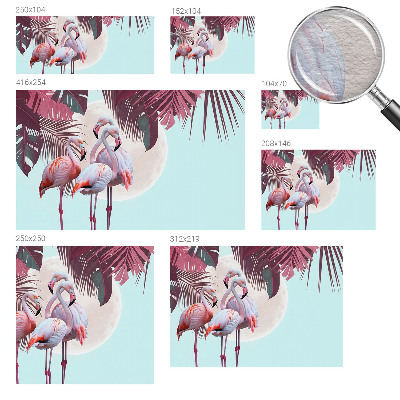 Papier peint panoramique tendance avec un motif d'oiseaux exotiques