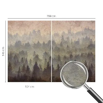 Papier peint photo sur tissu non tissé brouillard forestier