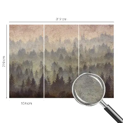 Papier peint photo sur tissu non tissé brouillard forestier
