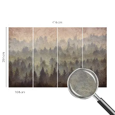 Papier peint photo sur tissu non tissé brouillard forestier