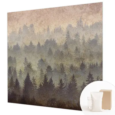 Papier peint photo sur tissu non tissé brouillard forestier