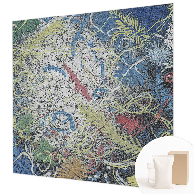 Papier peint photographique salon avec un motif de tourbillons végétaux
