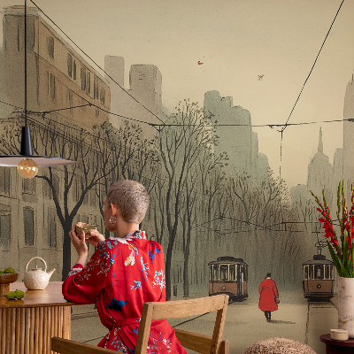 Poster mural panoramique Mestská symetria