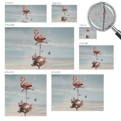 Papier peint photo sur tissu non tissé Flamant rose élégant