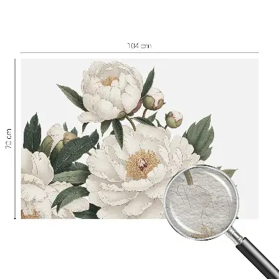 Papier peint intissé imprimé pivoines blanches