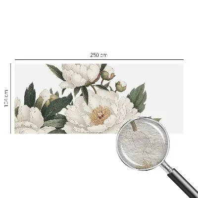 Papier peint intissé imprimé pivoines blanches