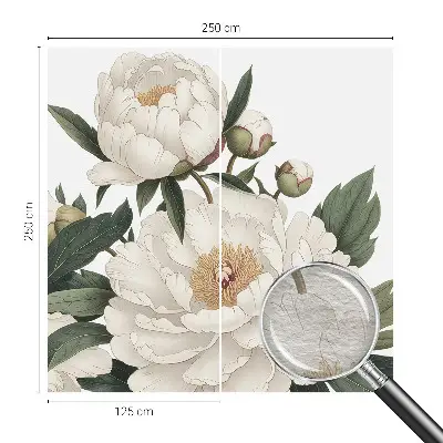 Papier peint intissé imprimé pivoines blanches
