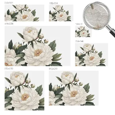 Papier peint intissé imprimé pivoines blanches