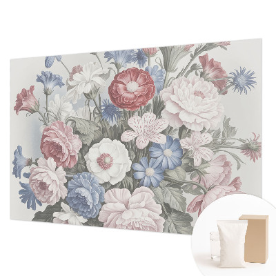 Papier peint panoramique intissé avec un motif de bouquet de fleurs coloré