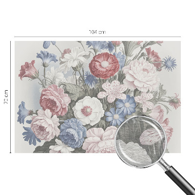 Papier peint panoramique intissé avec un motif de bouquet de fleurs coloré