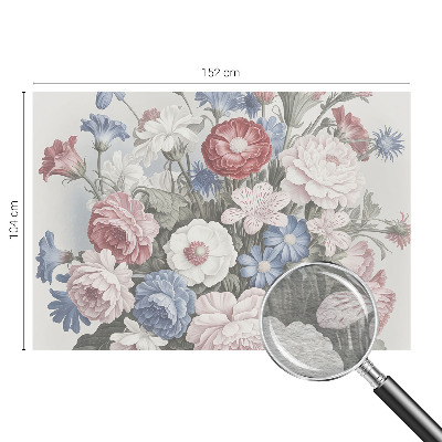 Papier peint panoramique intissé avec un motif de bouquet de fleurs coloré