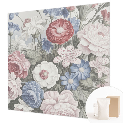 Papier peint panoramique intissé avec un motif de bouquet de fleurs coloré