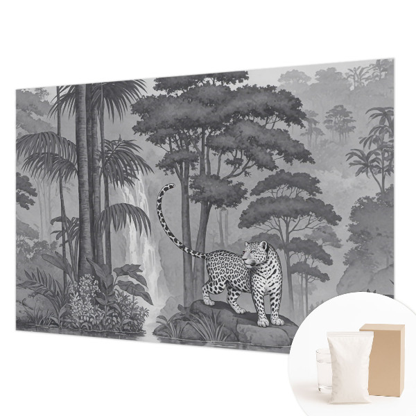 Tapisserie panoramique avec un motif de jungle tropicale