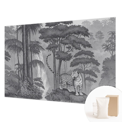 Tapisserie panoramique avec un motif de jungle tropicale