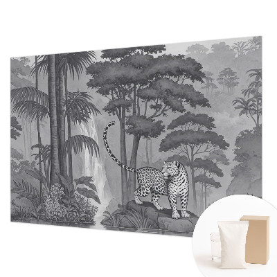 Tapisserie panoramique avec un motif de jungle tropicale