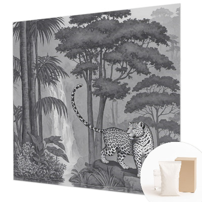 Tapisserie panoramique avec un motif de jungle tropicale