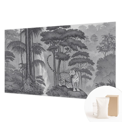 Tapisserie panoramique avec un motif de jungle tropicale