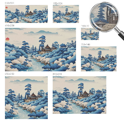 Papier peint panoramique salon avec un motif de nature apaisante