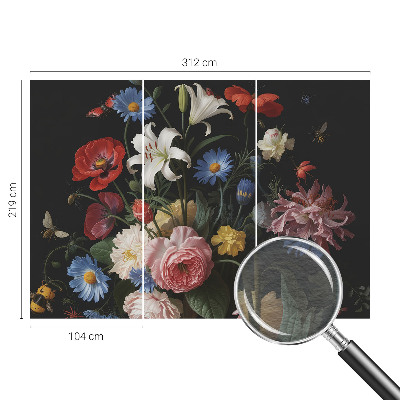 Papier peint panoramique moderne Kvety s hmyzom