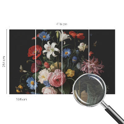 Papier peint panoramique moderne Kvety s hmyzom