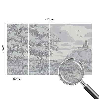 Papier peint intissé imprimé paysage de conte de fées