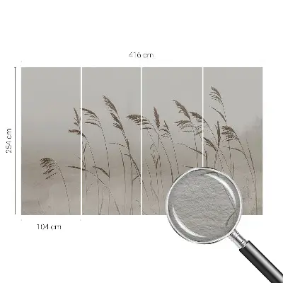 Papier peint photographique sur tissu non tissé Des herbes dans le brouillard