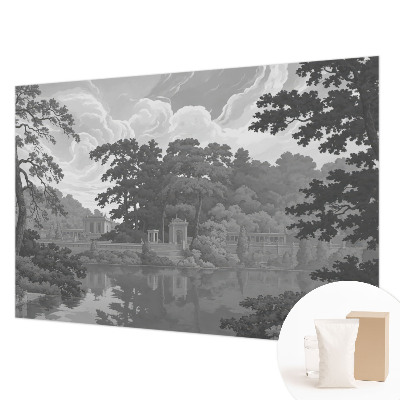 Papier peint panoramique intissé moderne avec un motif de paysage naturel