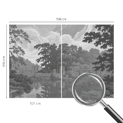 Papier peint panoramique intissé moderne avec un motif de paysage naturel