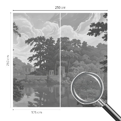 Papier peint panoramique intissé moderne avec un motif de paysage naturel