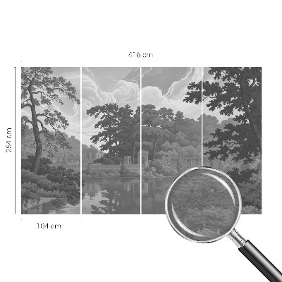 Papier peint panoramique intissé moderne avec un motif de paysage naturel
