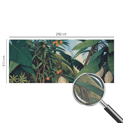 Papier peint salon moderne avec un motif de jungle tropicale