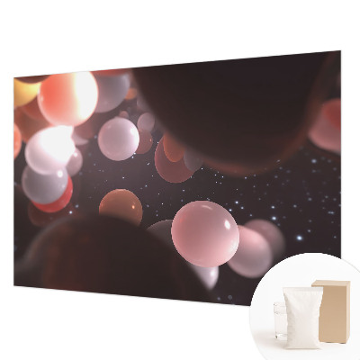 Décoration murale panoramique intissé avec motif de boules spatiales