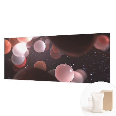 Décoration murale panoramique intissé avec motif de boules spatiales
