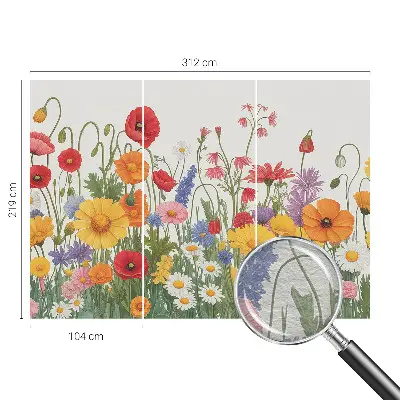 Papier peint intissé prairie fleurie