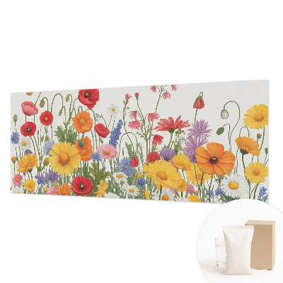 Papier peint chambre moderne avec un motif de prairie fleurie