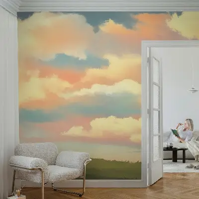 Papier peint intissé imprimé nuages ​​du ciel