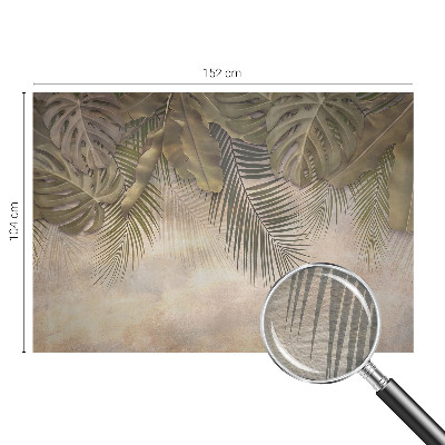 Tapisserie panoramique avec un motif de feuilles tropicales
