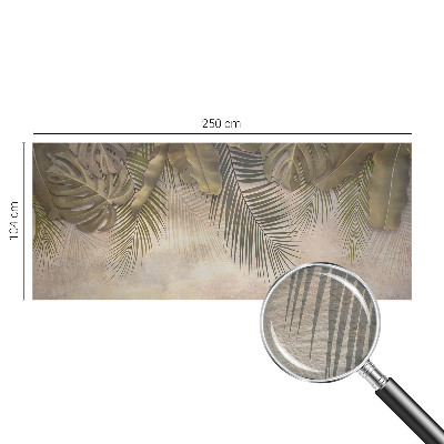Tapisserie panoramique avec un motif de feuilles tropicales