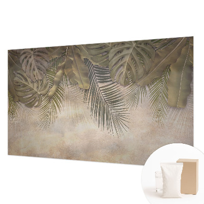 Tapisserie panoramique avec un motif de feuilles tropicales