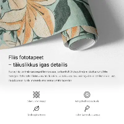 Papier peint photo sur tissu non tissé fleurs insectes
