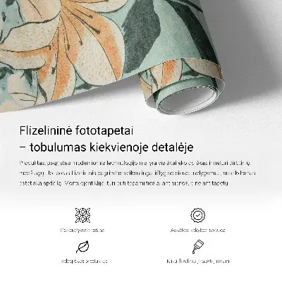 Papier peint photo sur tissu non tissé fleurs insectes