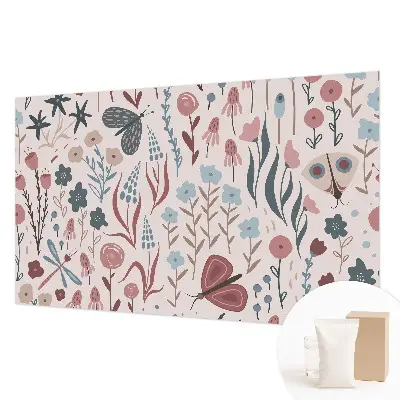 Papier peint photo sur tissu non tissé fleurs insectes
