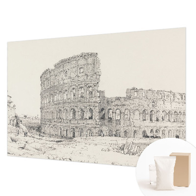Papier peint panoramique salon avec un motif de ruines antiques