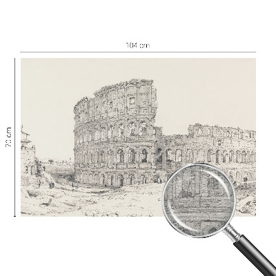 Papier peint panoramique salon avec un motif de ruines antiques