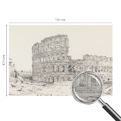 Papier peint panoramique salon avec un motif de ruines antiques