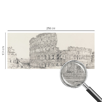 Papier peint panoramique salon avec un motif de ruines antiques