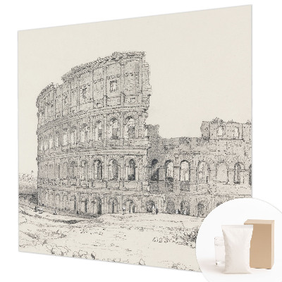 Papier peint panoramique salon avec un motif de ruines antiques