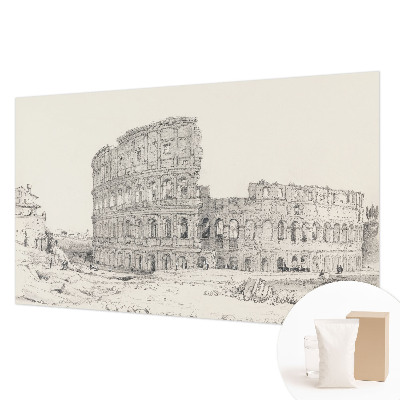 Papier peint panoramique salon avec un motif de ruines antiques